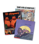Arrangement of books including "El chiquero"