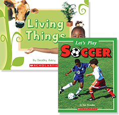 Books: "Living Things" and "Let's Play Soccer"