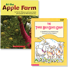 Books: "At the Apple Farm" and "The Three Billy Goats Gruff"