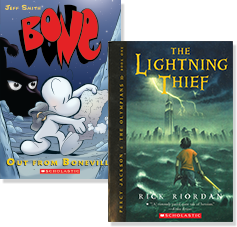 Books: "Bone" and "The Lightning Thief"